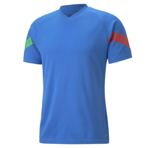 Classic blue soccer jersey with minimalist plain style